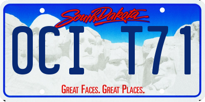 SD license plate 0CIT71