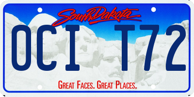 SD license plate 0CIT72