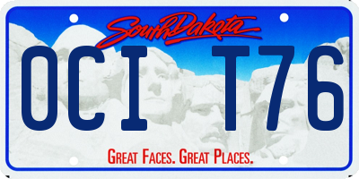 SD license plate 0CIT76