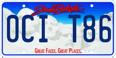 SD license plate 0CIT86