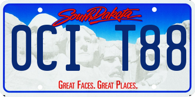 SD license plate 0CIT88