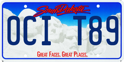 SD license plate 0CIT89