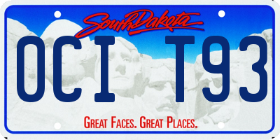 SD license plate 0CIT93