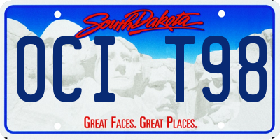 SD license plate 0CIT98