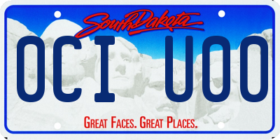 SD license plate 0CIU00
