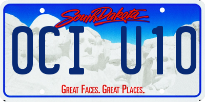 SD license plate 0CIU10