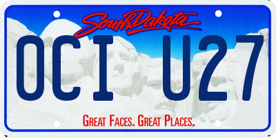 SD license plate 0CIU27