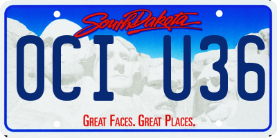 SD license plate 0CIU36