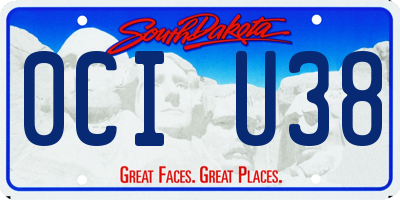 SD license plate 0CIU38