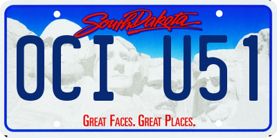 SD license plate 0CIU51