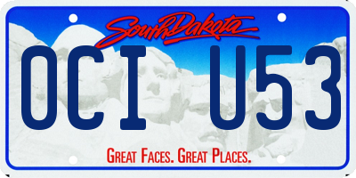 SD license plate 0CIU53