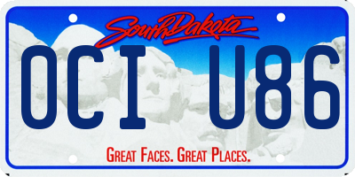 SD license plate 0CIU86