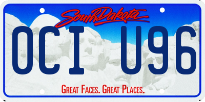 SD license plate 0CIU96