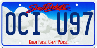 SD license plate 0CIU97