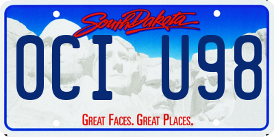 SD license plate 0CIU98