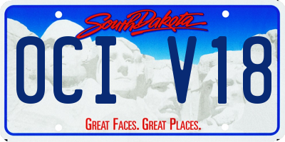 SD license plate 0CIV18