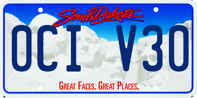 SD license plate 0CIV30