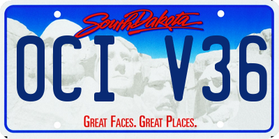 SD license plate 0CIV36