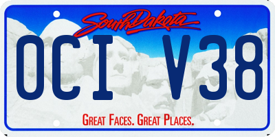 SD license plate 0CIV38