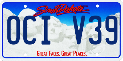 SD license plate 0CIV39