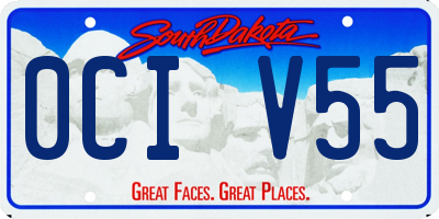 SD license plate 0CIV55