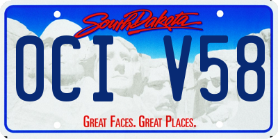 SD license plate 0CIV58