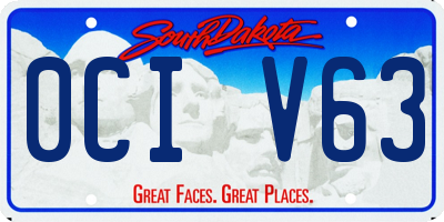 SD license plate 0CIV63