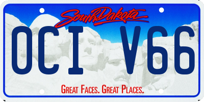 SD license plate 0CIV66
