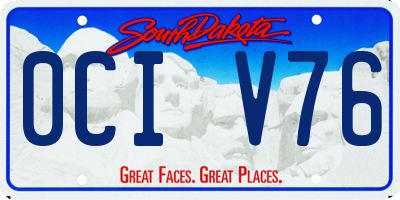 SD license plate 0CIV76