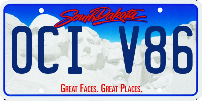 SD license plate 0CIV86