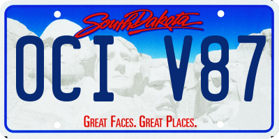 SD license plate 0CIV87