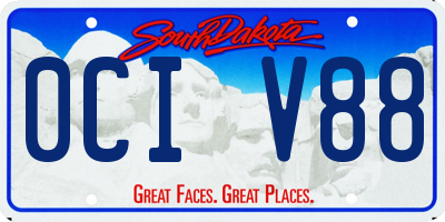 SD license plate 0CIV88