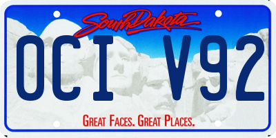SD license plate 0CIV92