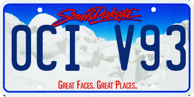 SD license plate 0CIV93