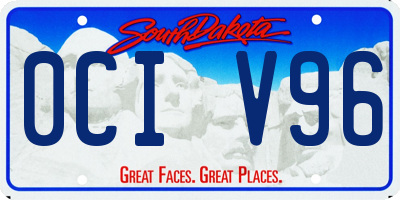 SD license plate 0CIV96