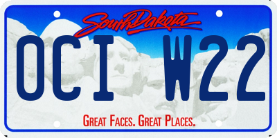 SD license plate 0CIW22