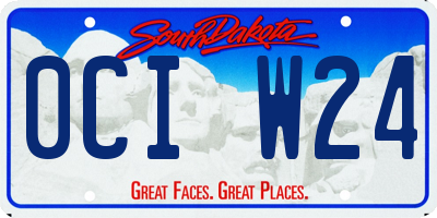 SD license plate 0CIW24
