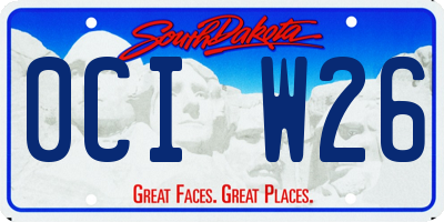 SD license plate 0CIW26