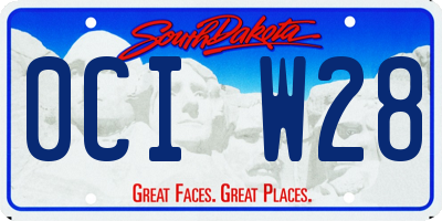 SD license plate 0CIW28