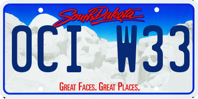 SD license plate 0CIW33