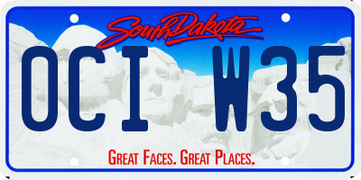 SD license plate 0CIW35