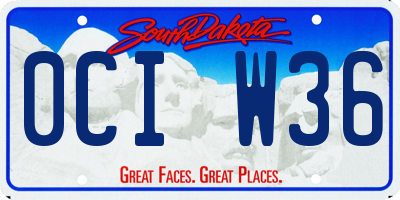 SD license plate 0CIW36