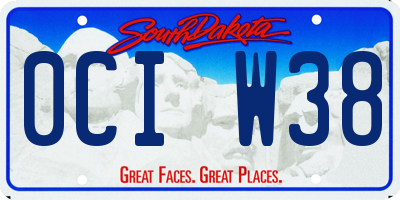 SD license plate 0CIW38
