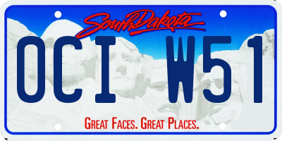 SD license plate 0CIW51