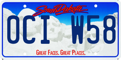 SD license plate 0CIW58