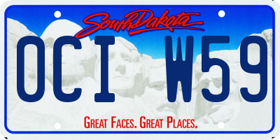 SD license plate 0CIW59