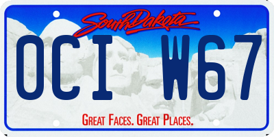 SD license plate 0CIW67