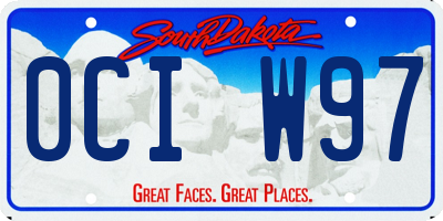 SD license plate 0CIW97