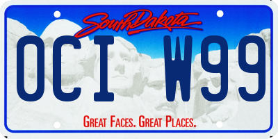 SD license plate 0CIW99