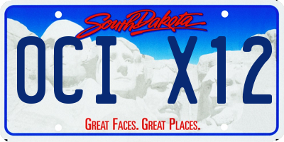 SD license plate 0CIX12